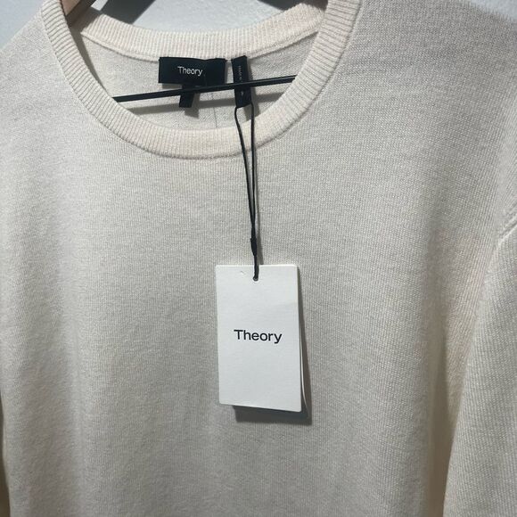 Theory Riland P Crewneck Merino Wool Blend Harman Sweater in Ivory XL NWT - Picture 2 of 7